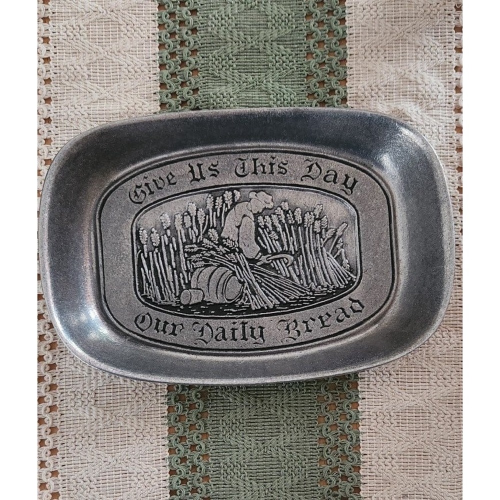 Wilton Armetale Elegant Pewter Bread Tray "Give Us This Day
